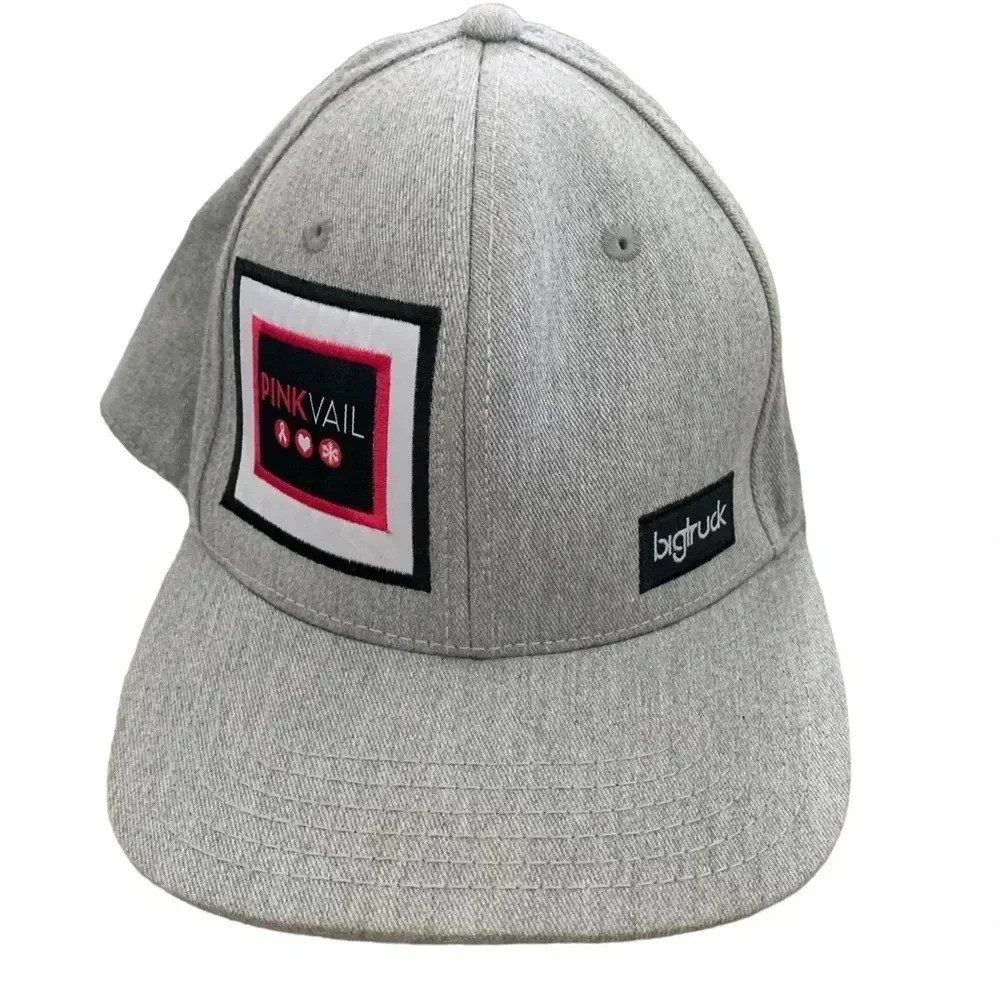 BIGTRUCK Gray Baseball Cap Downieville California Adjustable Snapback Flat Bill